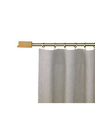 Zen 20 Mm Okamoto Finial Brass Curtain Poles Set Ceiling Bracket