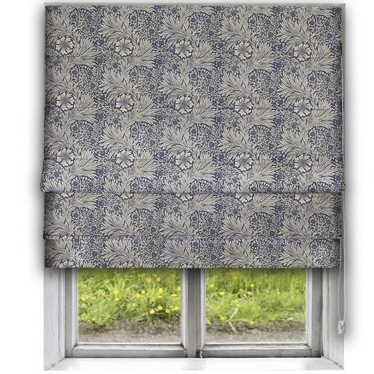 Morris Marigold Indigo/Linen Roman Blind