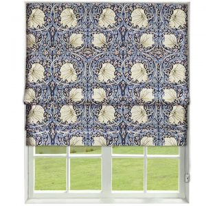 Morris Pimpernel Indigo/Hemp Roman Blind