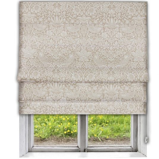 Morris Pure Strawberry Thief Flax Roman Blind