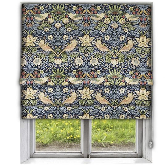 Morris Strawberry Thief Indigo/Mineral Roman Blind