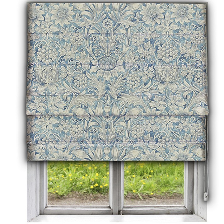 Morris Sunflower Etch Slate/Vellum Roman Blind