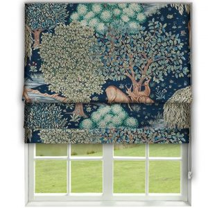 Morris The Brook Tapestry Blue Roman Blind