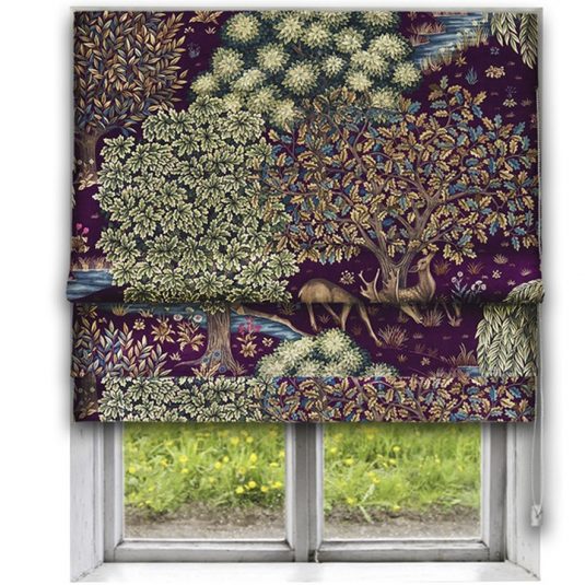 Morris The Brook Tapestry Red Roman Blind