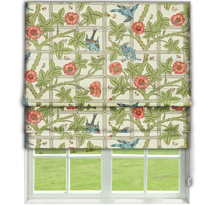 Morris Trellis Vanilla/Plaster Roman Blind