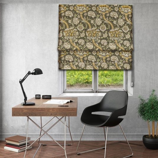 Morris Wandle Charcoal/Mustard Roman Blind