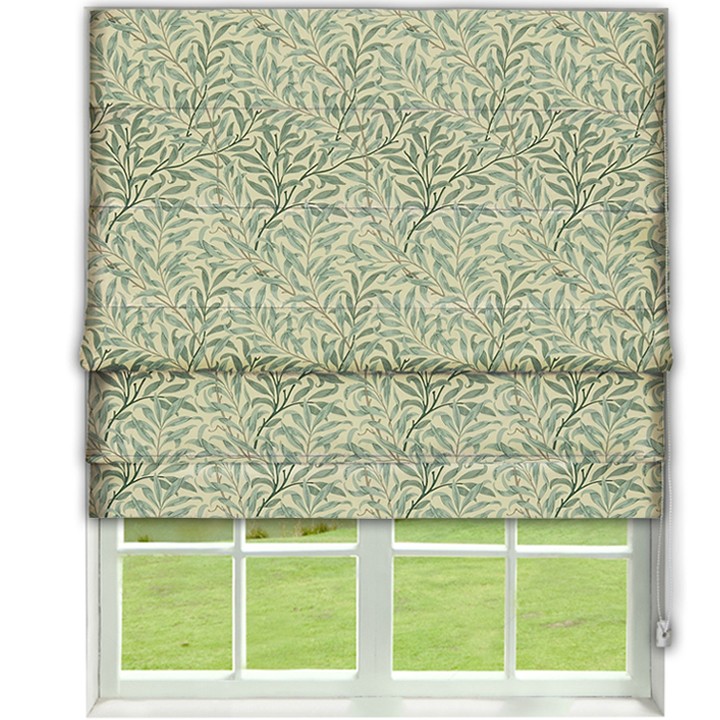 Morris Willow Boughs Cream/Pale Green Roman Blind