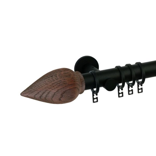 Zen 28 mm Bud Finial Steel Poles Set Single Bracket