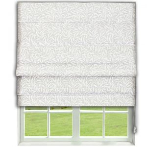 Morris Pure Willow Boughs Weave  Lightish Grey Roman Blind