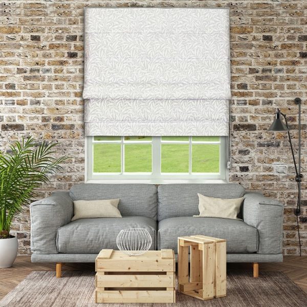 Morris Pure Willow Boughs Weave  Lightish Grey Roman Blind