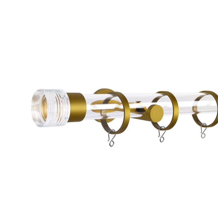 Oslo M83 30 mm Cylinder Acrylic Poles Set Single Bracket Satin Gold