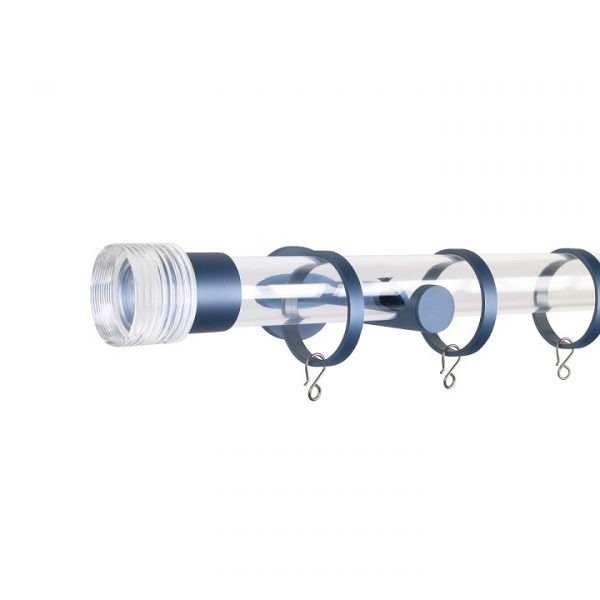 Oslo M83 30 mm Cylinder Acrylic Poles Set Single Bracket Silver Blue