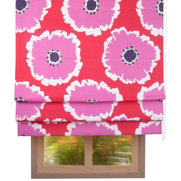 Sanderson Home Papavera Scarlet/Cerise Roman Blind