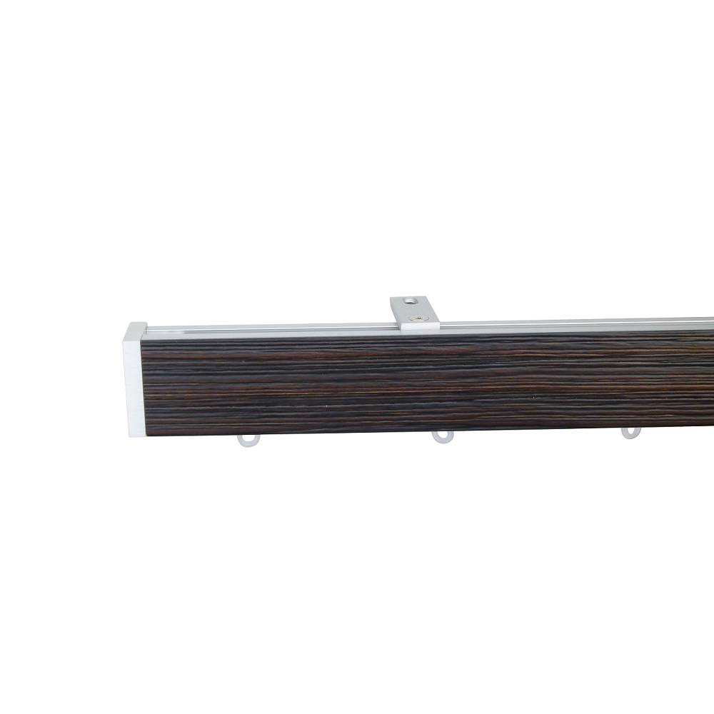 Lund M51 40 x 25 mmAluminum Wood Facial Pole Set Ceiling Bracket for 6 cm Wave Curtains Textured Black