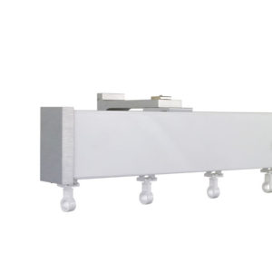 Lund M73 50 x 25 mm Aluminum MDF Facial Pole Set Double Bracket for 6 cm Wave Curtains Gloss White