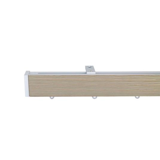 Lund M51 40 x 25 mmAluminum Wood Facial Pole Set Ceiling Bracket for 6 cm Wave Curtains Textured Drift Wood