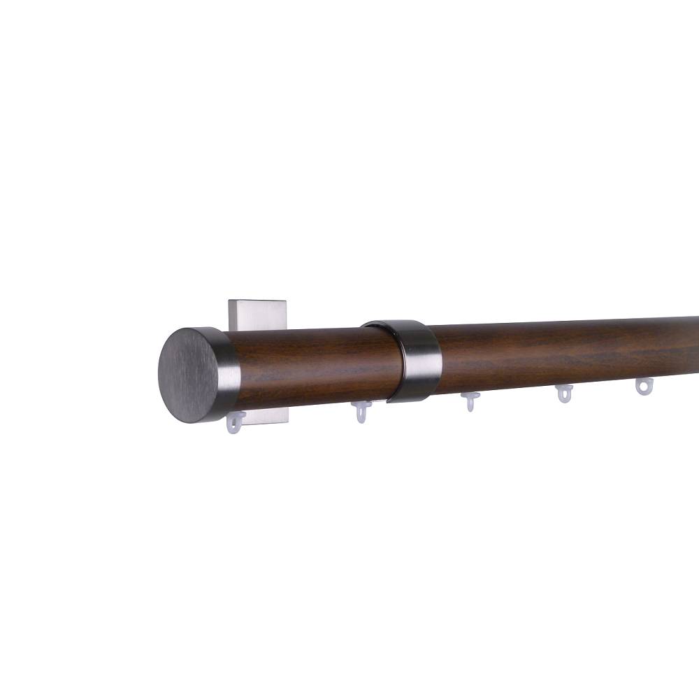 Provence M52 35 mm Wood Pole Set Ceiling Bracket for 8 cm Wave Curtains Dark Oak
