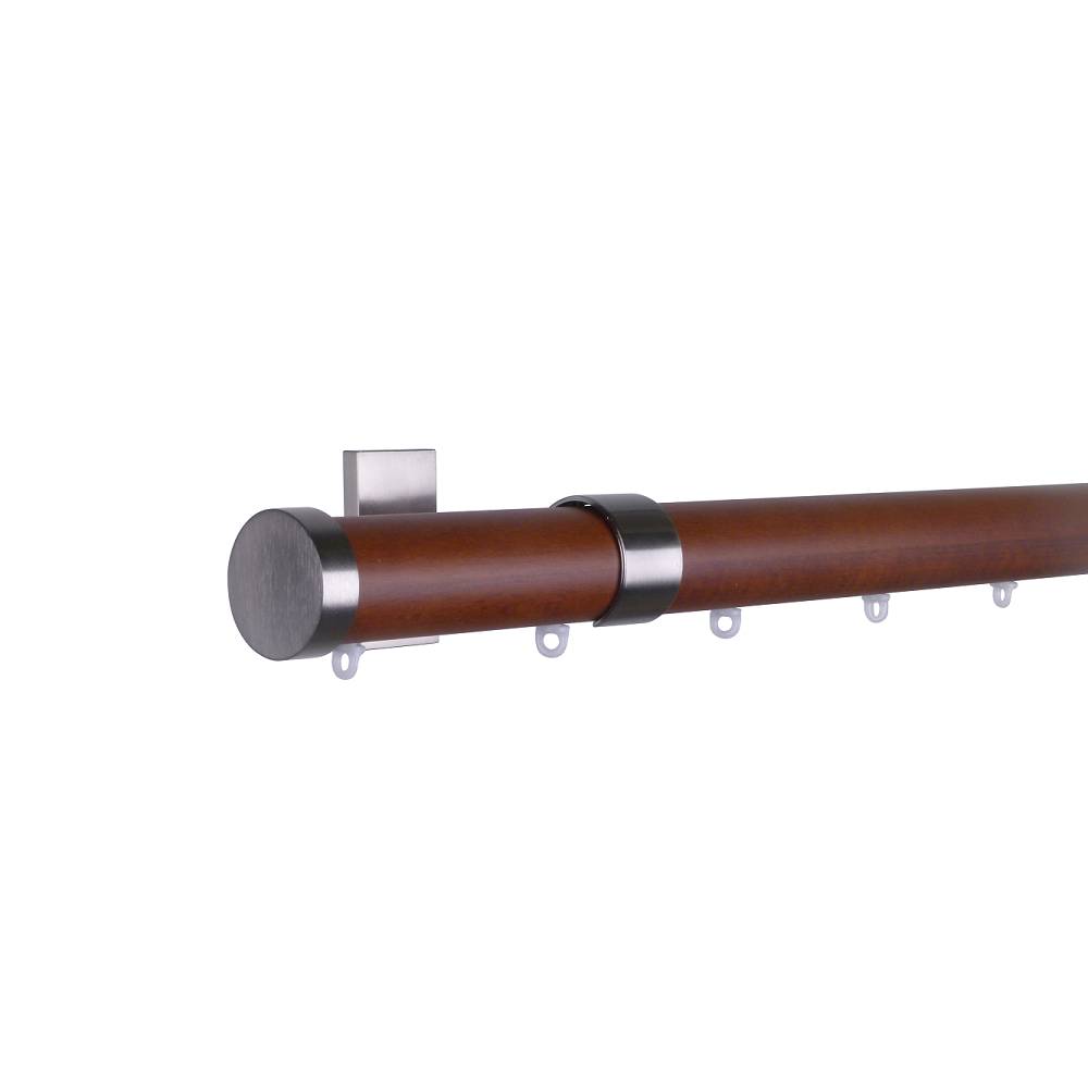 Provence M52 35 mm Wood Pole Set Ceiling Bracket for 8 cm Wave Curtains Medium Oak