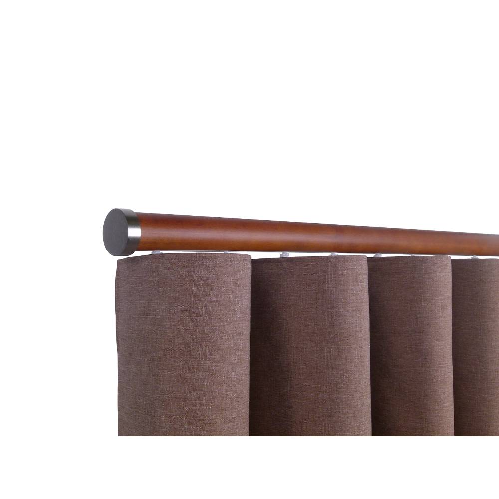 Provence M52 35 mm Wood Pole Set Ceiling Bracket for 8 cm Wave Curtains Medium Oak