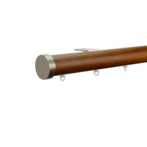 Provence M71 35 mm Wood Pole Set for 8 cm Wave Curtains Dark Oak