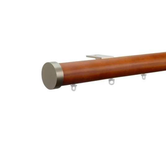 Provence M71 35 mm Wood Pole Set for 8 cm Wave Curtains Medium Oak