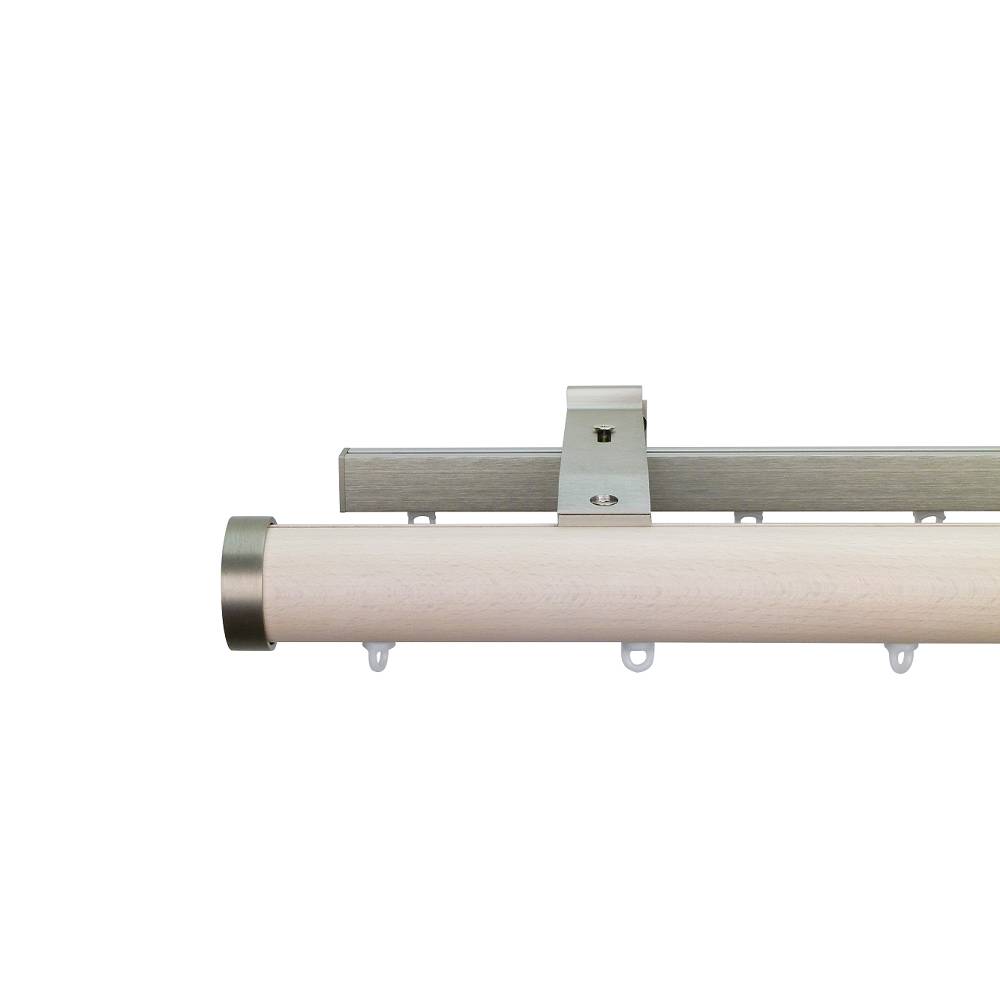 Provence M71 35 mm Wood Pole Set Double for 8 cm Wave Curtains Ivory
