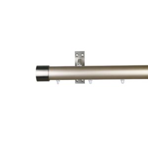 Reims M81 35 mm End Cap Beech Wood Pole Set Single Bracket for 8 cm Wave Curtains Champagne
