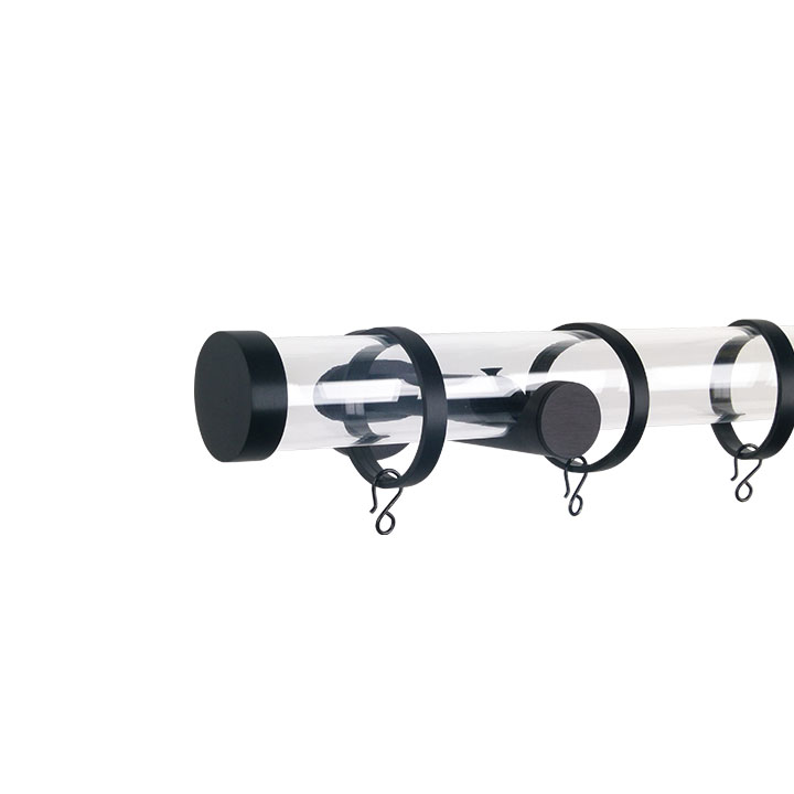 Verona M84 35 mm Acrylic Poles Set Single Bracket Black
