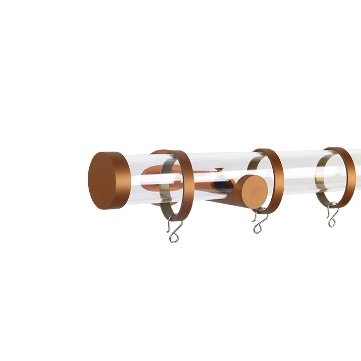 Verona M84 35 mm Acrylic Poles Set Single Bracket Rose Gold