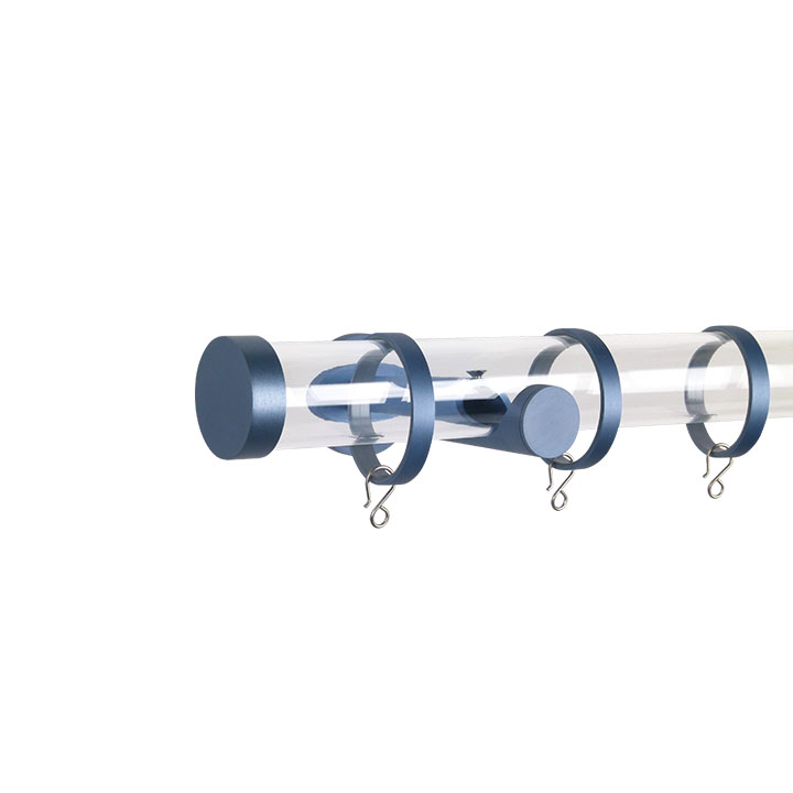 Verona M84 35 mm Acrylic Poles Set Single Bracket Silver Blue